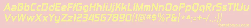 ZektonhvItalic Font – Yellow Fonts on Pink Background