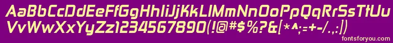 フォントZektonhvItalic – 紫の背景に黄色のフォント