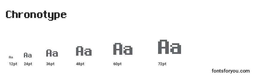 Größen der Schriftart Chronotype (102376)