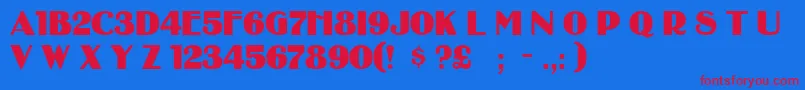 Binner Font – Red Fonts on Blue Background