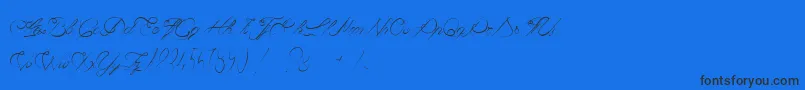 CaviarDeDiane Font – Black Fonts on Blue Background