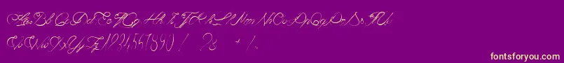 CaviarDeDiane Font – Yellow Fonts on Purple Background