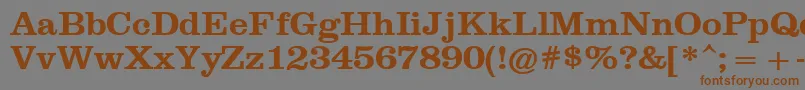 ClarendonРџРѕР»СѓР¶РёСЂРЅС‹Р№-Schriftart – Braune Schriften auf grauem Hintergrund