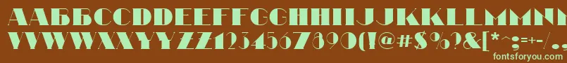 NathanRegular Font – Green Fonts on Brown Background