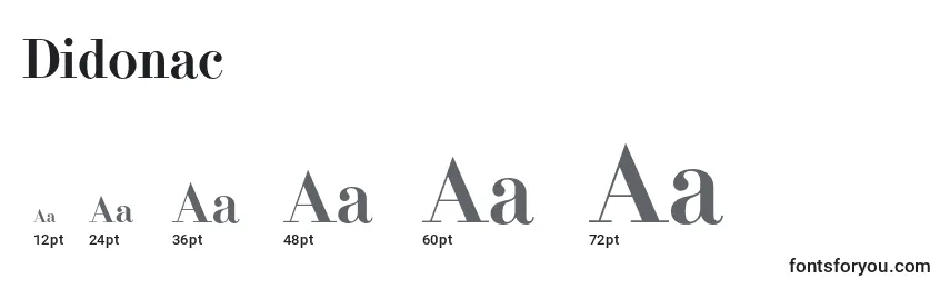 Размеры шрифта Didonac