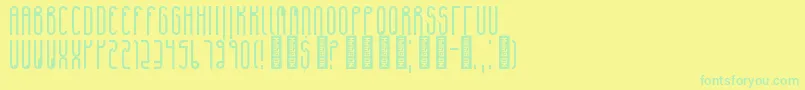 フォントVenturesRegular – 黄色い背景に緑の文字