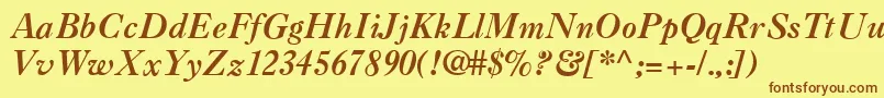 CasqueBoldItalic-fontti – ruskeat fontit keltaisella taustalla