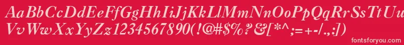CasqueBoldItalic Font – Pink Fonts on Red Background