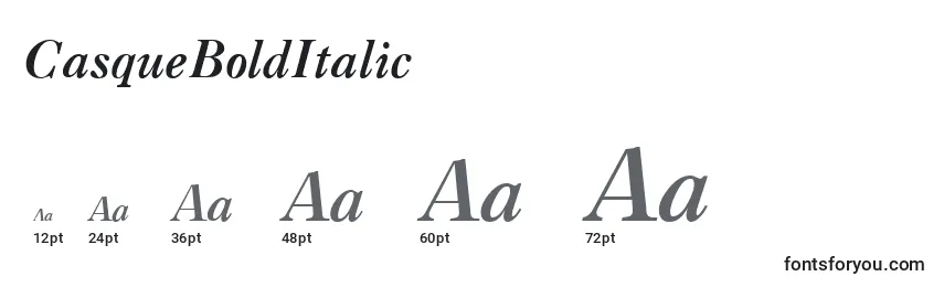 Размеры шрифта CasqueBoldItalic