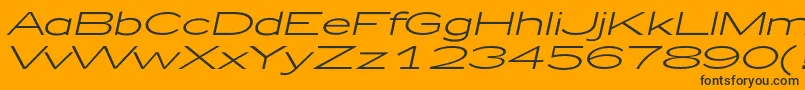 fuente Zeppelin51Italic – Fuentes Negras Sobre Fondo Naranja