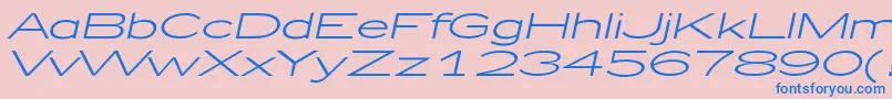 fuente Zeppelin51Italic – Fuentes Azules Sobre Fondo Rosa