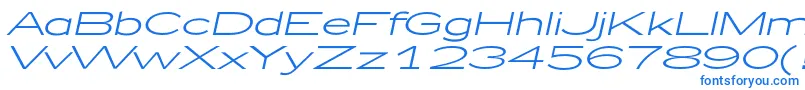 フォントZeppelin51Italic – 白い背景に青い文字