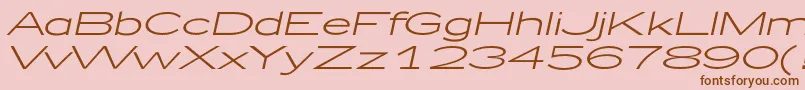 フォントZeppelin51Italic – ピンクの背景に茶色のフォント