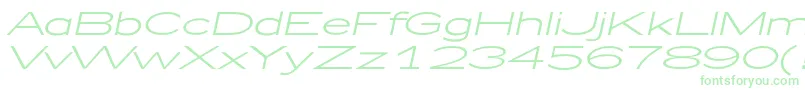 Fonte Zeppelin51Italic – fontes verdes em um fundo branco