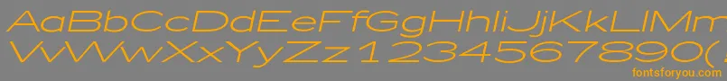 Zeppelin51Italic-fontti – oranssit fontit harmaalla taustalla