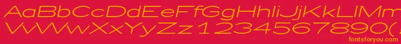 fuente Zeppelin51Italic – Fuentes Naranjas Sobre Fondo Rojo