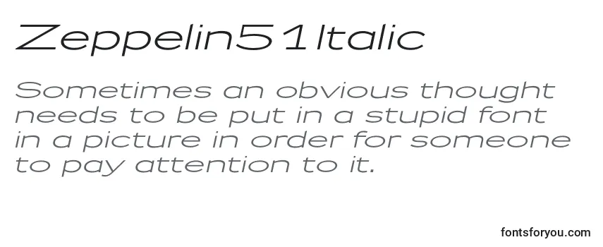 Review of the Zeppelin51Italic Font