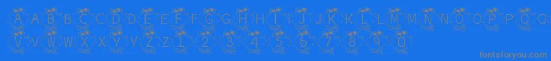 BjfThread-Schriftart – Graue Schriften auf blauem Hintergrund