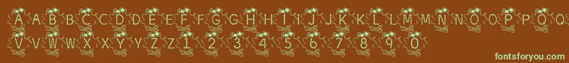 BjfThread-Schriftart – Grüne Schriften auf braunem Hintergrund
