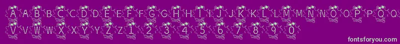 BjfThread Font – Green Fonts on Purple Background