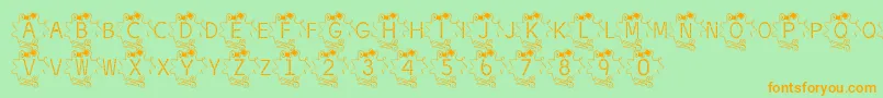 BjfThread Font – Orange Fonts on Green Background