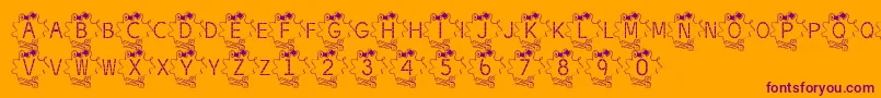 BjfThread-fontti – violetit fontit oranssilla taustalla
