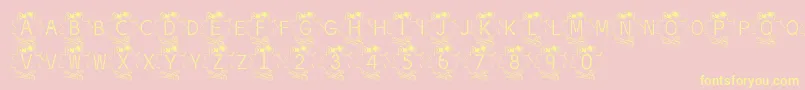 BjfThread-Schriftart – Gelbe Schriften auf rosa Hintergrund