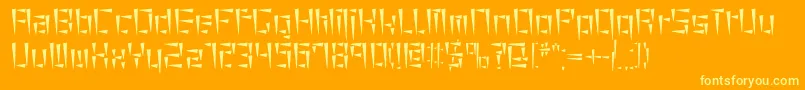 Cuneiform-Schriftart – Gelbe Schriften auf orangefarbenem Hintergrund