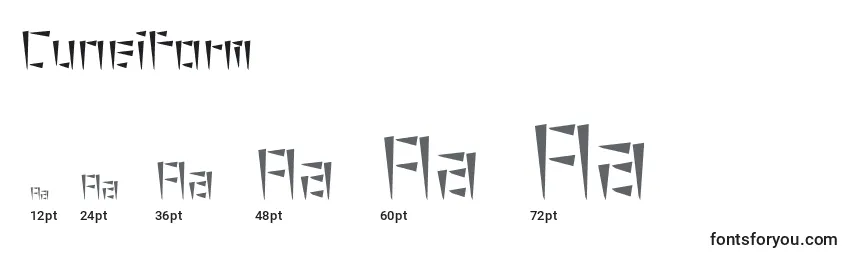 Размеры шрифта Cuneiform (102389)