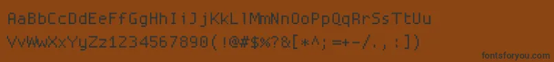 Fonte Proggysquarett – fontes pretas em um fundo marrom