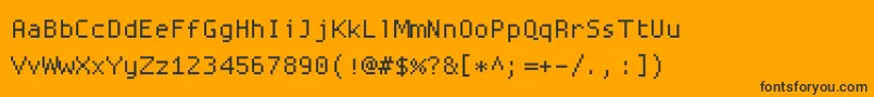 Шрифт Proggysquarett – чёрные шрифты на оранжевом фоне