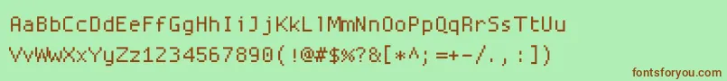 Proggysquarett Font – Brown Fonts on Green Background