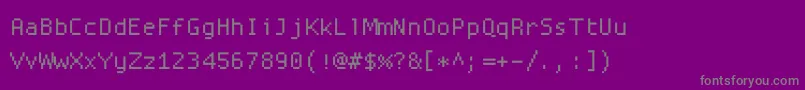 Fonte Proggysquarett – fontes cinzas em um fundo violeta