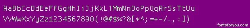 Шрифт Proggysquarett – зелёные шрифты на фиолетовом фоне
