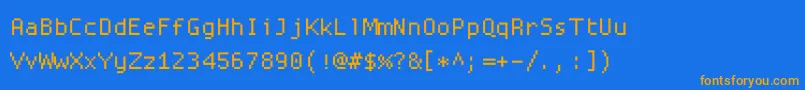 Шрифт Proggysquarett – оранжевые шрифты на синем фоне