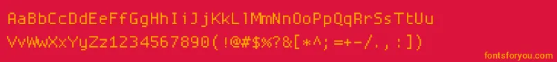 Шрифт Proggysquarett – оранжевые шрифты на красном фоне