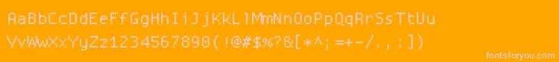 フォントProggysquarett – オレンジの背景にピンクのフォント
