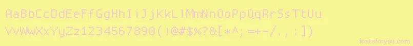 Proggysquarett Font – Pink Fonts on Yellow Background