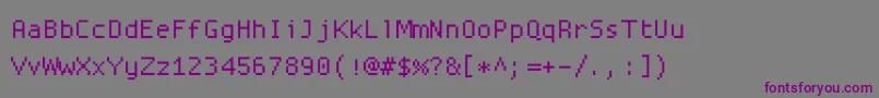 Proggysquarett-fontti – violetit fontit harmaalla taustalla