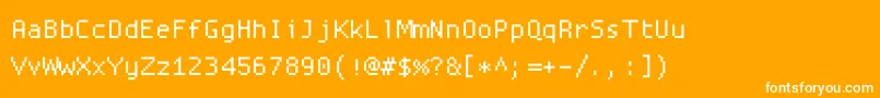 Proggysquarett-fontti – valkoiset fontit oranssilla taustalla
