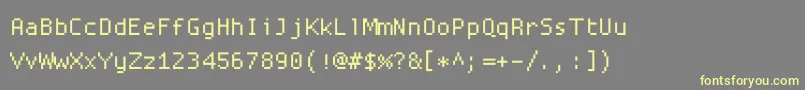 Fonte Proggysquarett – fontes amarelas em um fundo cinza