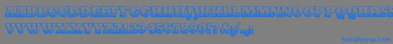 フォントPrintOldyz – 灰色の背景に青い文字