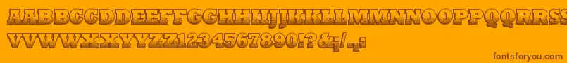 Подробнее о шрифте PrintOldyz Шрифт PrintOldyz – коричневые шрифты на оранжевом фоне