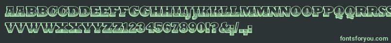 PrintOldyz-Schriftart – Grüne Schriften auf schwarzem Hintergrund