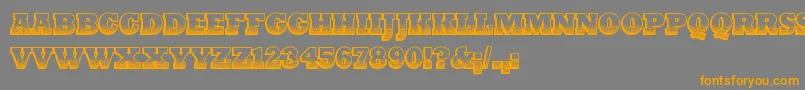 PrintOldyz-Schriftart – Orangefarbene Schriften auf grauem Hintergrund