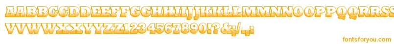 Police PrintOldyz – polices orange sur fond blanc