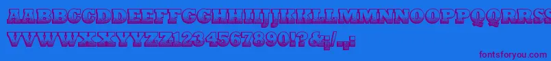 PrintOldyz Font – Purple Fonts on Blue Background