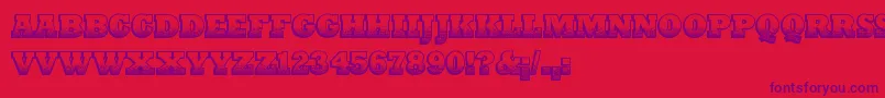 PrintOldyz Font – Purple Fonts on Red Background