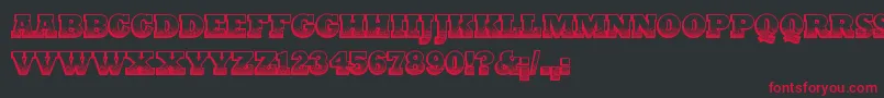 PrintOldyz Font – Red Fonts on Black Background
