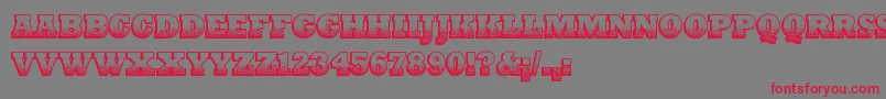 PrintOldyz-Schriftart – Rote Schriften auf grauem Hintergrund